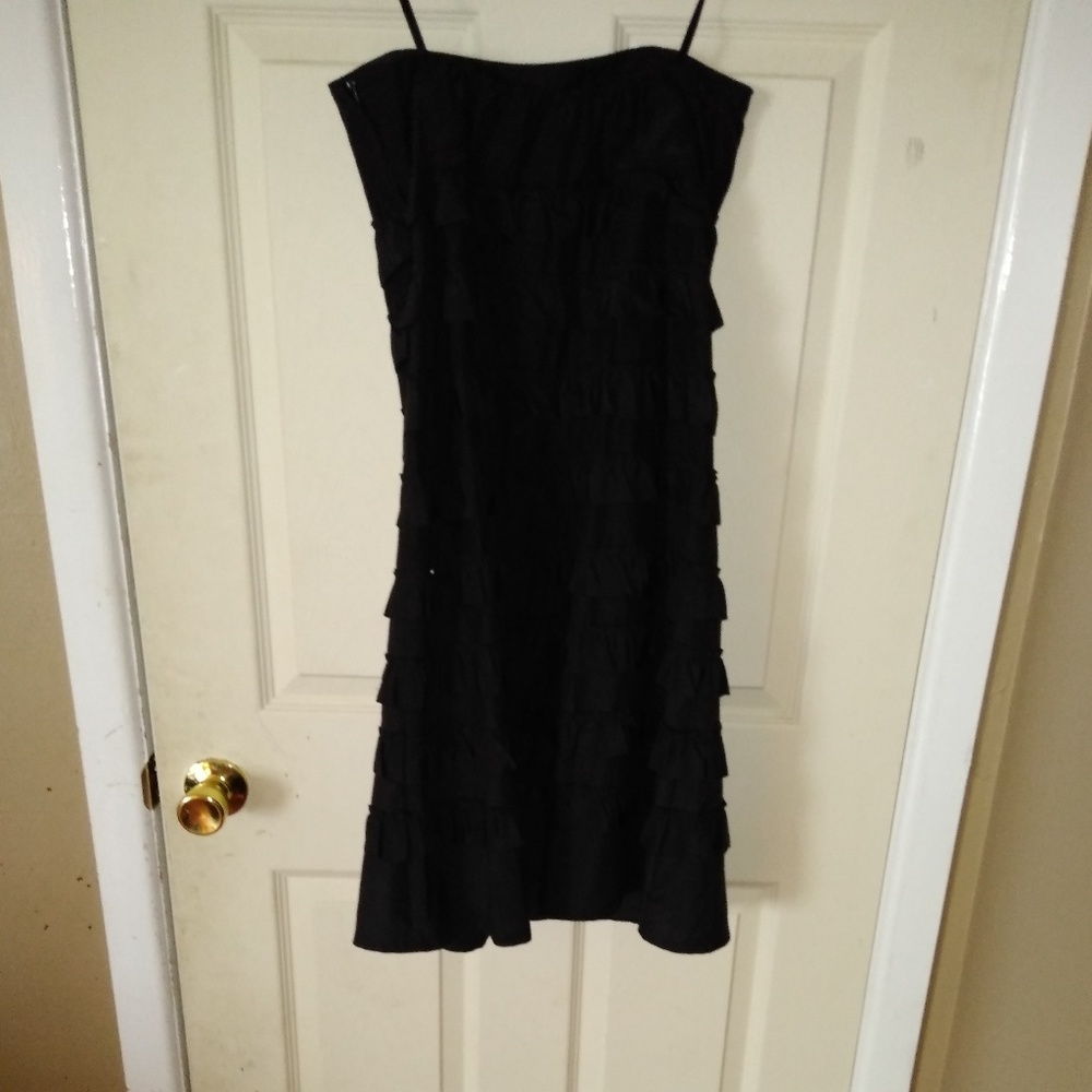 GAP special occasion strapless black ruffle dress